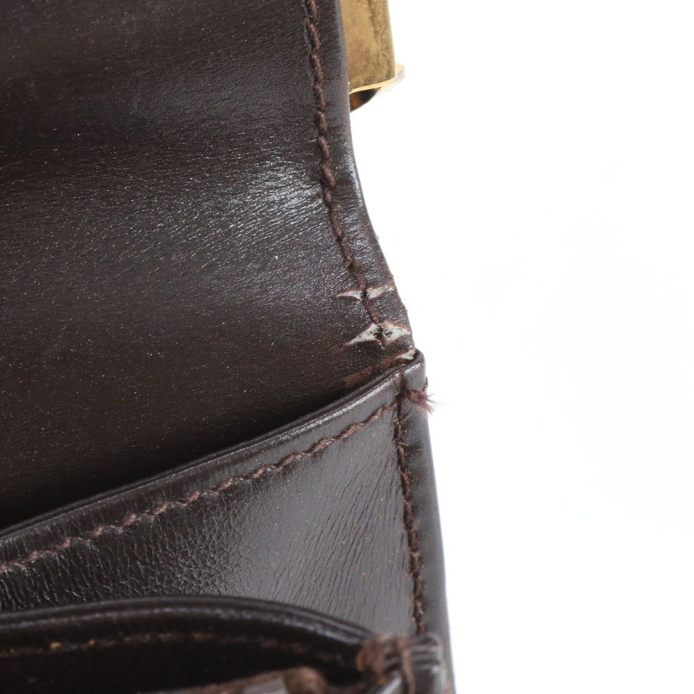 Gucci Vintage Leather Shoulder Bag Hand Brown — view 9