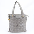Loewe Anagram Leather Tote Shoulder Hand Silver