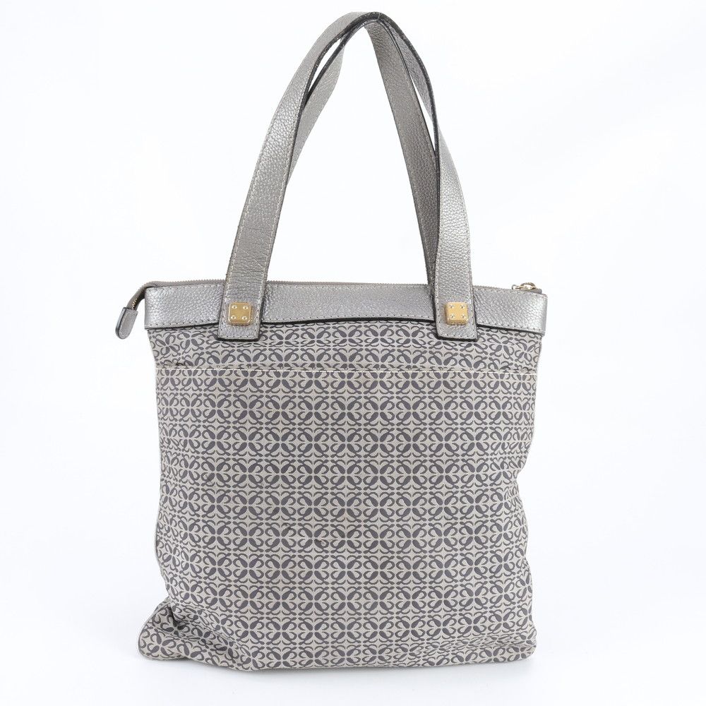 Loewe Anagram Leather Tote Shoulder Hand Silver — view 3