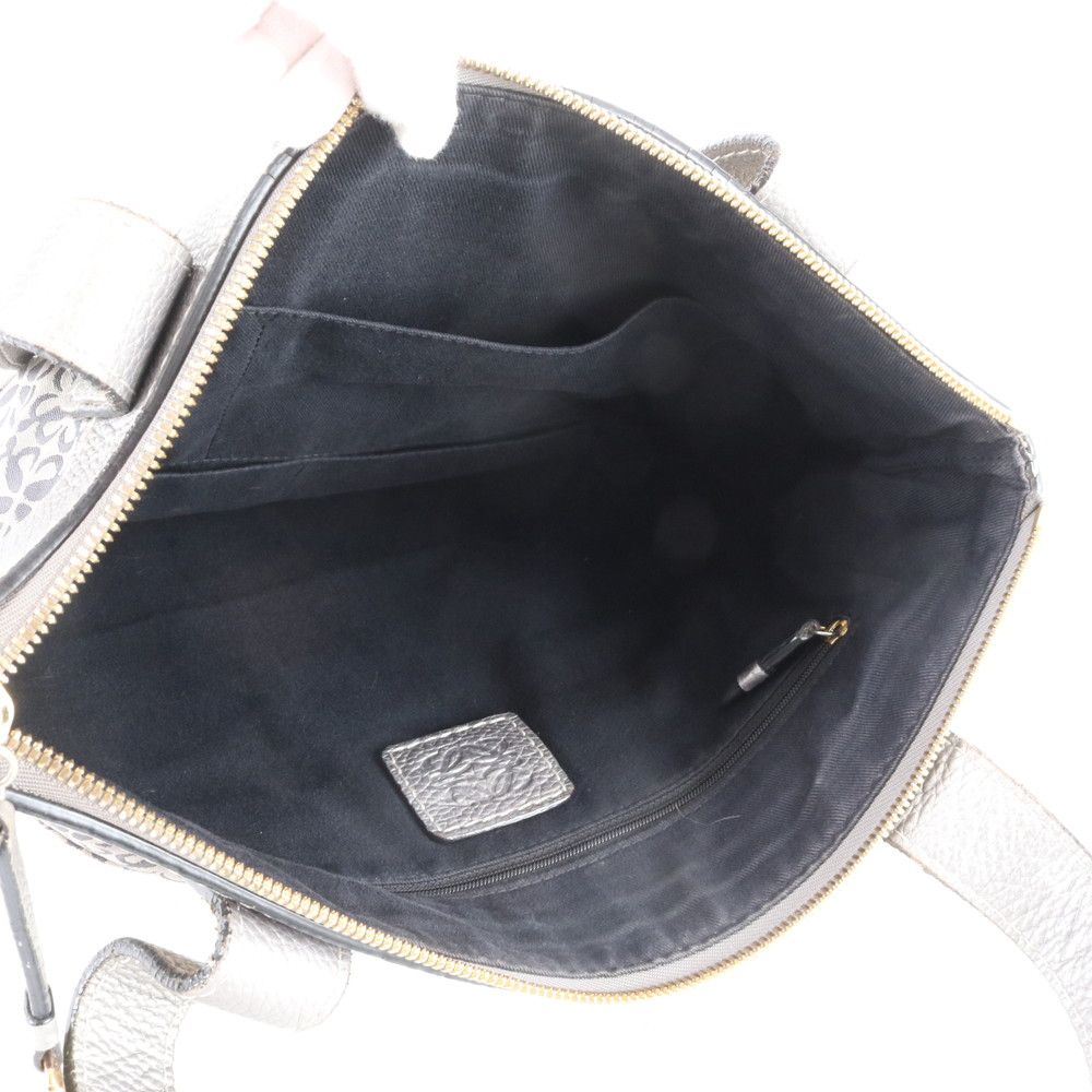 Loewe Anagram Leather Tote Shoulder Hand Silver — view 7