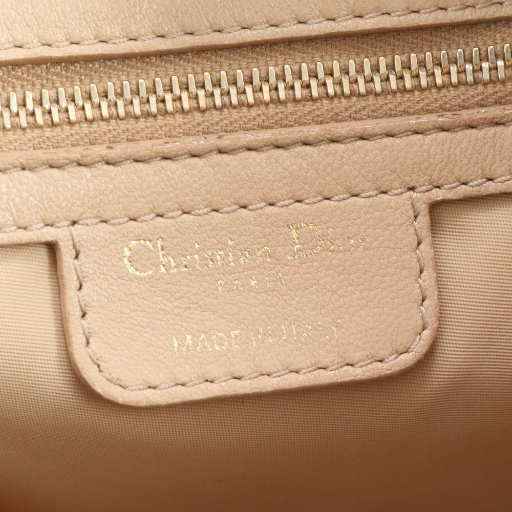 Dior Cannage Leather Handbag Tote Beige Gold — view 8
