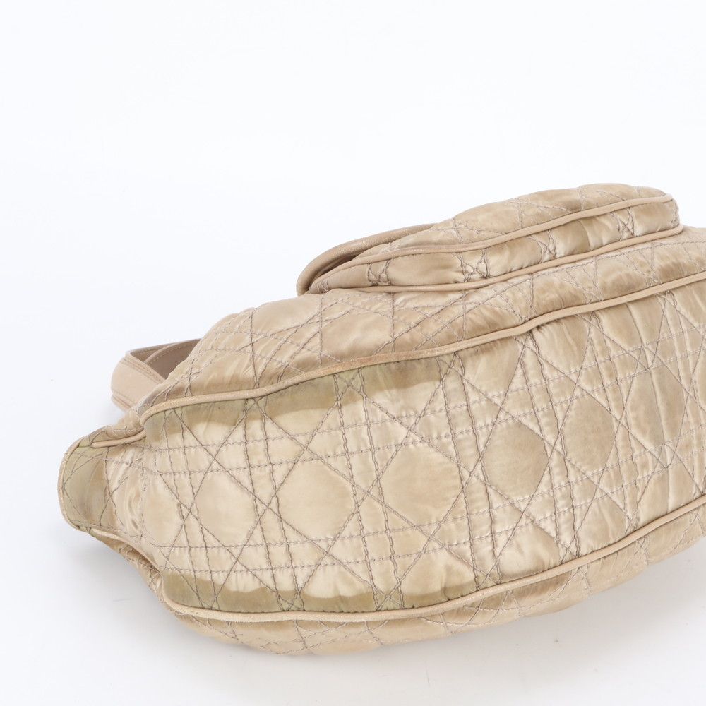 Dior Cannage Leather Handbag Tote Beige Gold — view 4