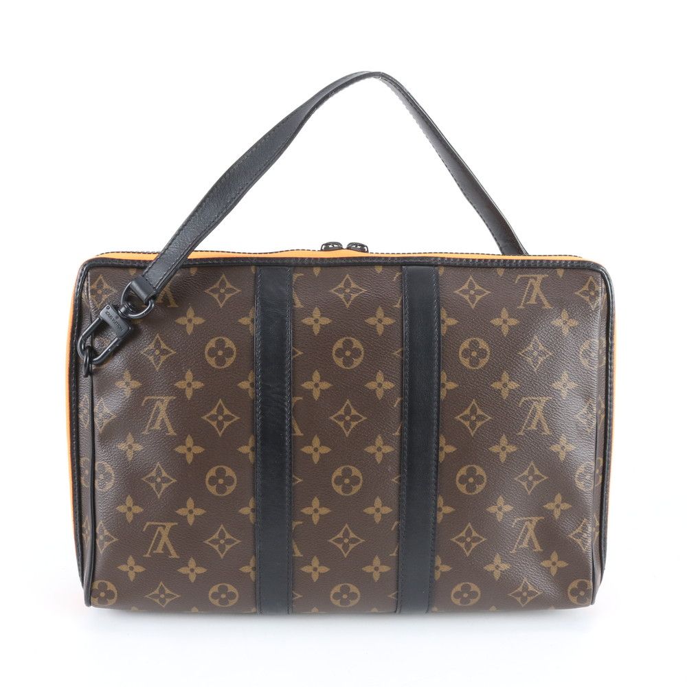 Louis Vuitton Monogram LV Friends Keepall Pouch Leather Tote Clutch — view 3