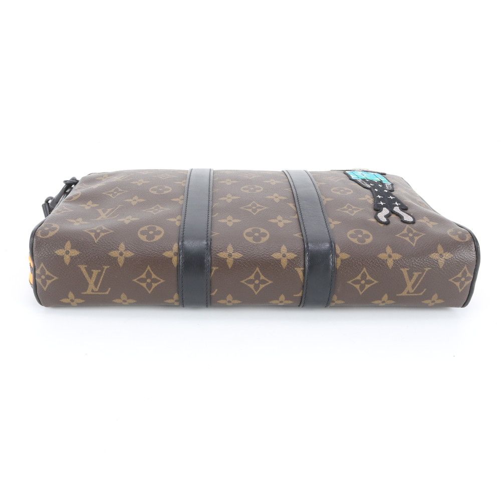 Louis Vuitton Monogram LV Friends Keepall Pouch Leather Tote Clutch — view 5