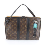 Louis Vuitton Monogram LV Friends Keepall Pouch Leather Tote Clutch