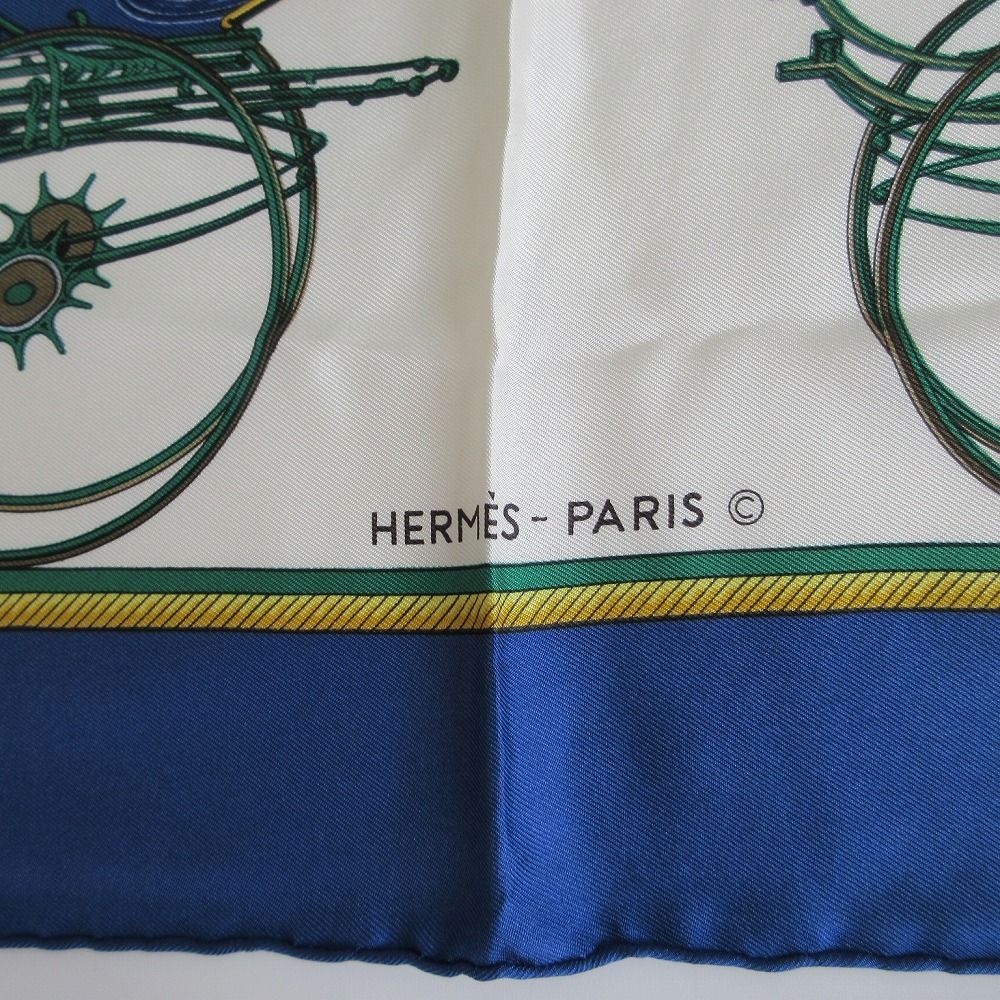 Hermes Scarf Carre 90 les Voitures a Transformation Foldable Covered Wagon Silk — view 4