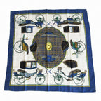 Hermes Scarf Carre 90 les Voitures a Transformation Foldable Covered Wagon Silk