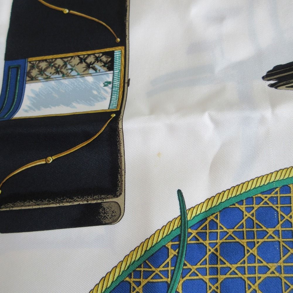 Hermes Scarf Carre 90 les Voitures a Transformation Foldable Covered Wagon Silk — view 5