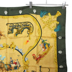 Hermes Scarf Carre 90 Plumes Et Grelots Silk Carriages Yellow — view 4