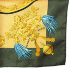 Hermes Scarf Carre 90 Plumes Et Grelots Silk Carriages Yellow — view 7