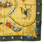 Hermes Scarf Carre 90 Plumes Et Grelots Silk Carriages Yellow — view 3