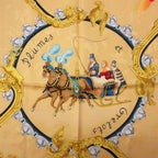 Hermes Scarf Carre 90 Plumes Et Grelots Silk Carriages Yellow — view 6