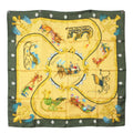 Hermes Scarf Carre 90 Plumes Et Grelots Silk Carriages Yellow
