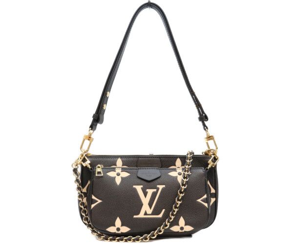 Louis Vuitton Bicolor Monogram Empreinte Black Cream Multi Pochette Shoulder
