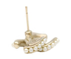 Chanel Gold Pearl Mini CC Logo Earrings — view 9