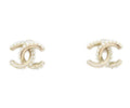 Chanel Gold Pearl Mini CC Logo Earrings