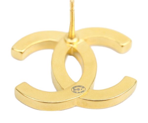 Chanel 24k Gold Rhinestone CC Logo Earrings — view 6
