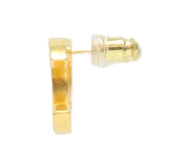 Chanel 24k Gold Rhinestone CC Logo Earrings — view 2