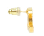 Chanel 24k Gold Rhinestone CC Logo Earrings — view 4