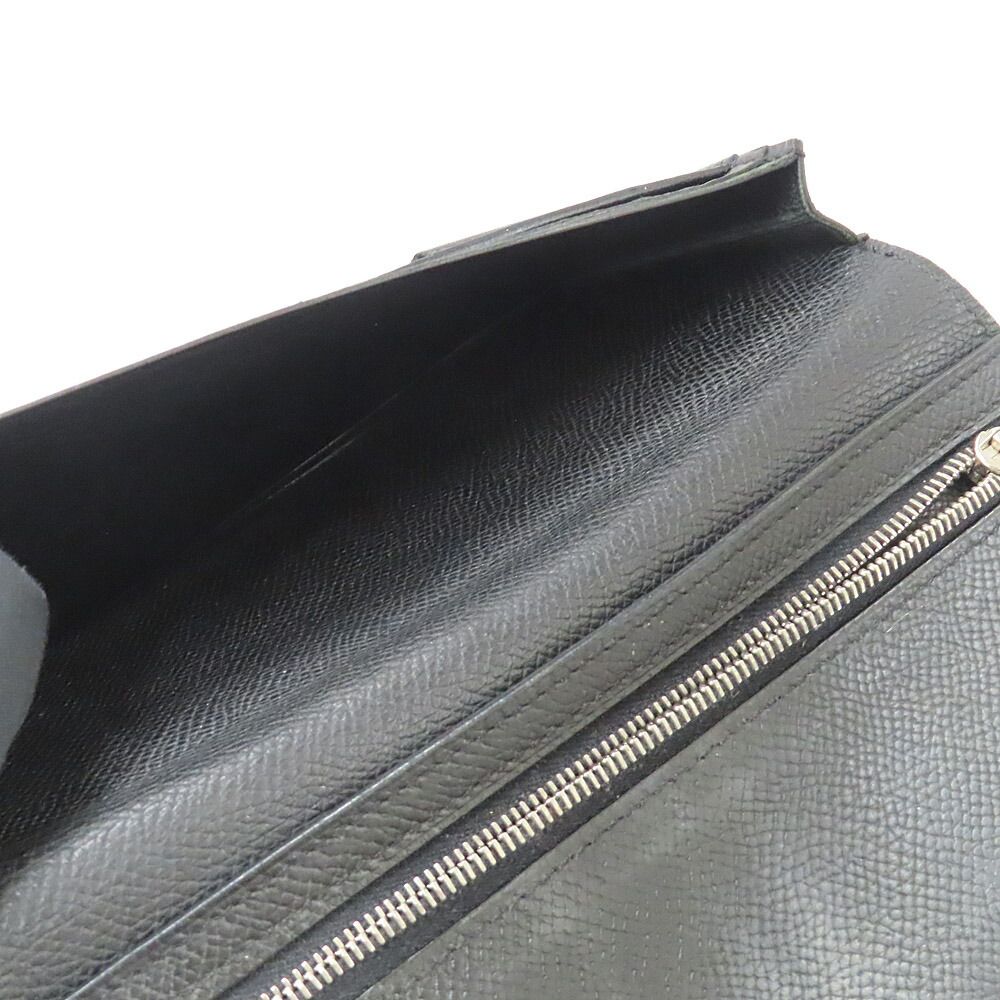 Hermes Bearn Souffle Veau Epsom Black Silver Wallet — view 8