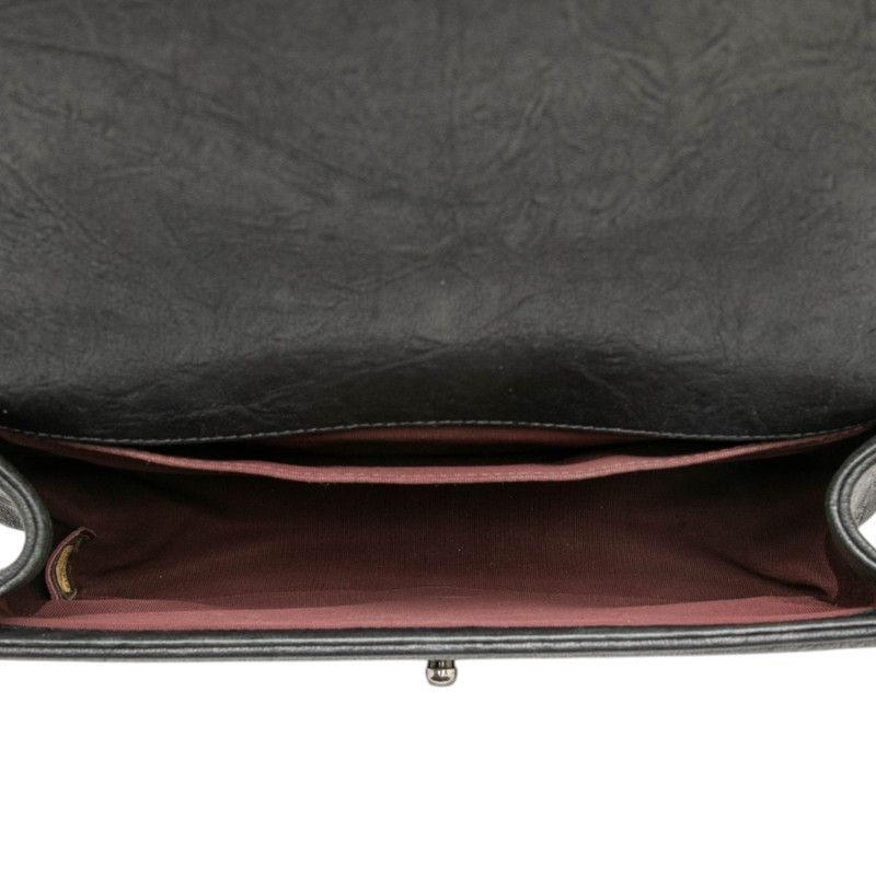 Chanel CC Logo Studs Boy Chain Shoulder Bag Black Calf — view 4