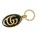 Gucci GG Marmont Key Ring Key Holder Charm Gold Black Metal
