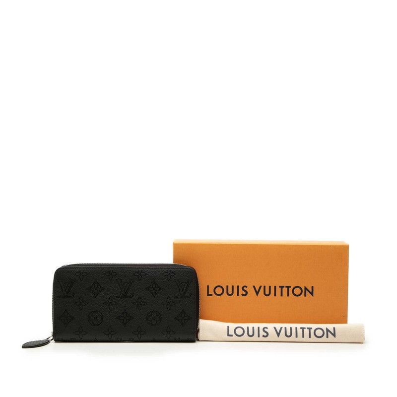 Louis Vuitton Monogram Mahina Zippy Wallet Zip Around Noir Black Leather — view 6