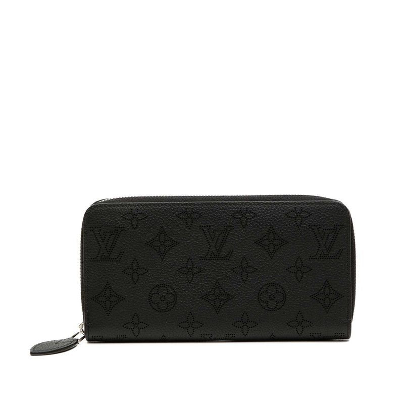 Louis Vuitton Monogram Mahina Zippy Wallet Zip Around Noir Black Leather