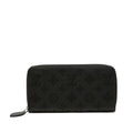 Louis Vuitton Monogram Mahina Zippy Wallet Zip Around Noir Black Leather