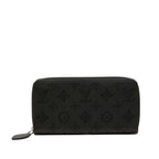 Louis Vuitton Monogram Mahina Zippy Wallet Zip Around Noir Black Leather