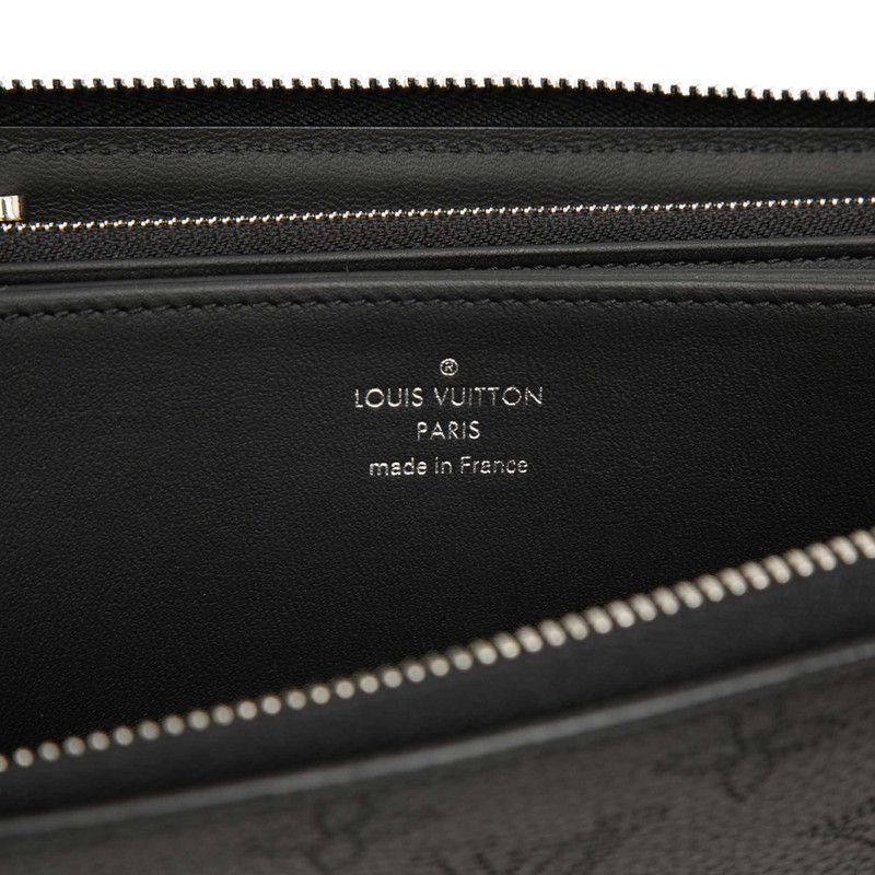Louis Vuitton Monogram Mahina Zippy Wallet Zip Around Noir Black Leather — view 5