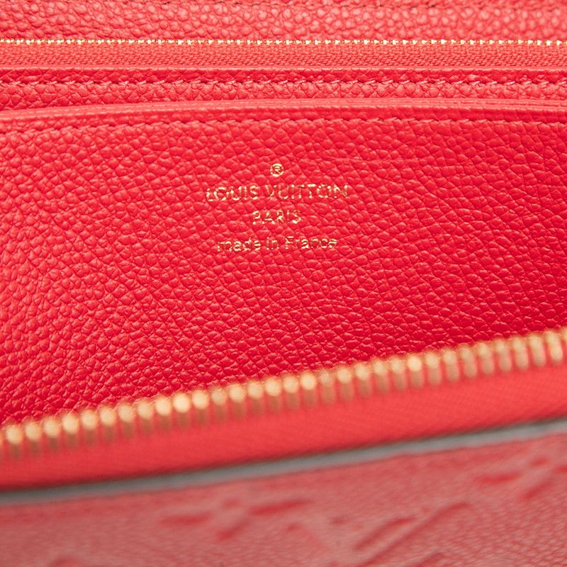 Louis Vuitton Monogram Empreinte Zippy Wallet Zip Around Scarlet Red Leather — view 5