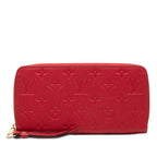 Louis Vuitton Monogram Empreinte Zippy Wallet Zip Around Scarlet Red Leather