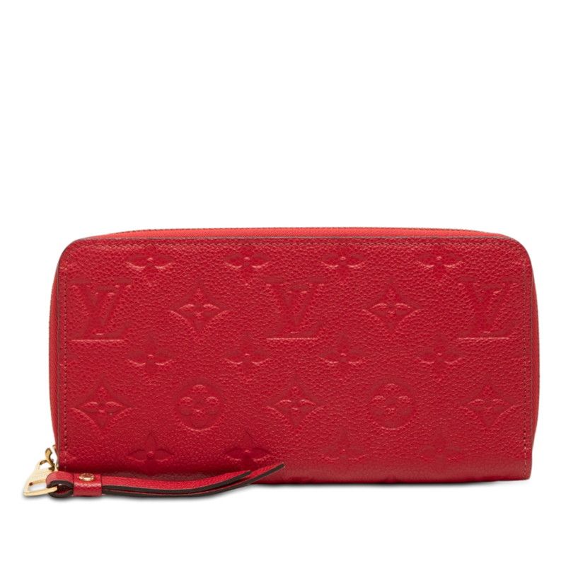 Louis Vuitton Monogram Empreinte Zippy Wallet Zip Around Scarlet Red Leather
