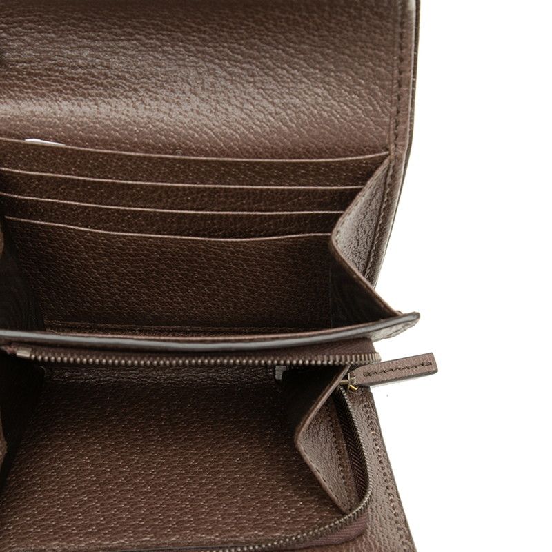 Gucci Jumbo GG Bambu Bifold Wallet Beige Brown Canvas Leather — view 4