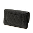 Chanel Quilted CC Logo Wallet Black Caviar Leather — view 2