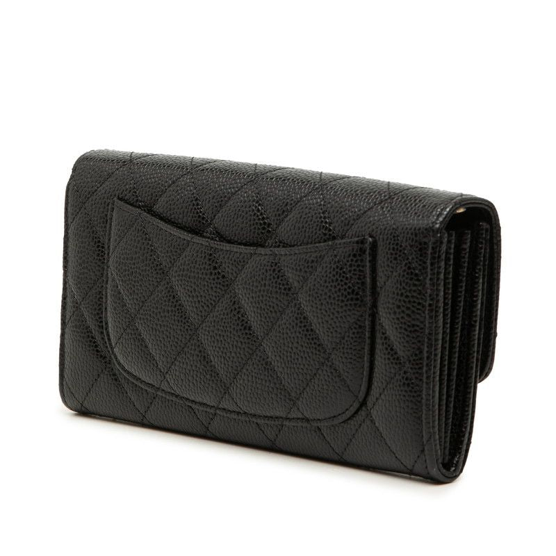Chanel Quilted CC Logo Wallet Black Caviar Leather — view 2