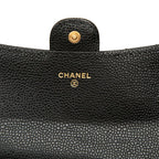 Chanel Quilted CC Logo Wallet Black Caviar Leather — view 5