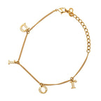 Dior Logo Bracelet Gold Rhinestone Plated — view 2