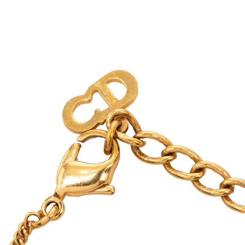 Dior Logo Bracelet Gold Rhinestone Plated — view 5