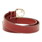 Gucci Interlocking Logo Buckle Belt Red Leather — view 3