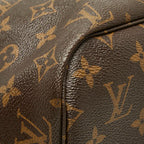 Louis Vuitton Monogram Neverfull MM Tote Shoulder Bag Brown Cerise Red Leather — view 5