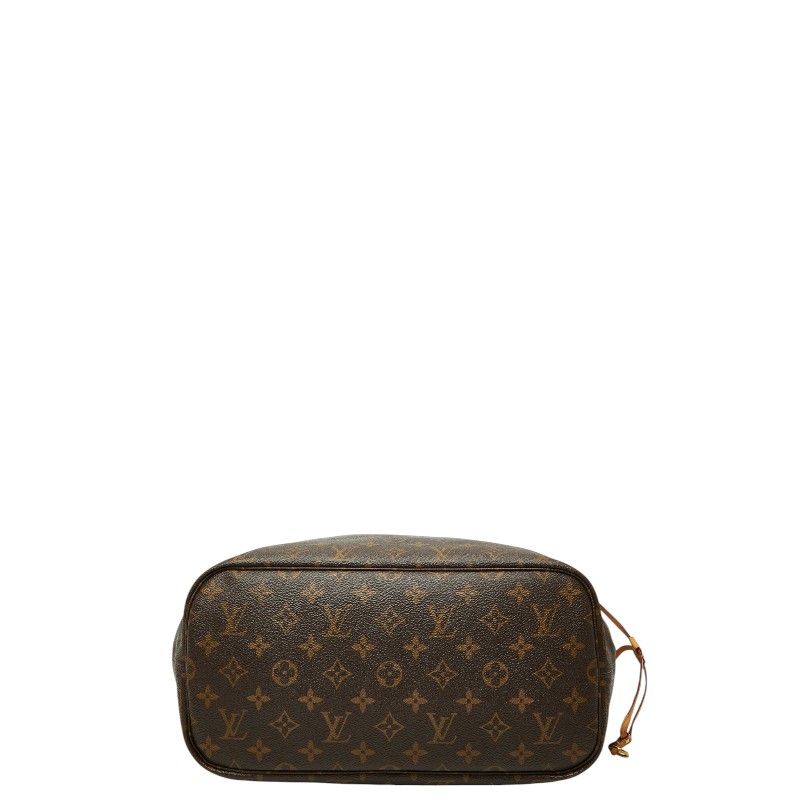 Louis Vuitton Monogram Neverfull MM Tote Shoulder Bag Brown Cerise Red Leather — view 3