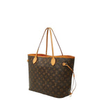 Louis Vuitton Monogram Neverfull MM Tote Shoulder Bag Brown Cerise Red Leather — view 2
