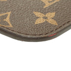 Louis Vuitton Neverfull Pouch Clutch Brown Cerise Red Leather — view 5