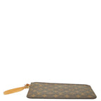 Louis Vuitton Neverfull Pouch Clutch Brown Cerise Red Leather — view 3