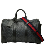 Gucci GG Supreme Boston Bag 2-Way Black Leather