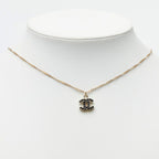 Chanel CC Logo Pendant Gold Black Plated Rhinestone — view 6