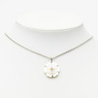 Chanel Camellia CC Logo Vintage Pendant Silver White Shell Faux Pearl — view 6