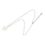 Chanel Camellia CC Logo Vintage Pendant Silver White Shell Faux Pearl — view 2